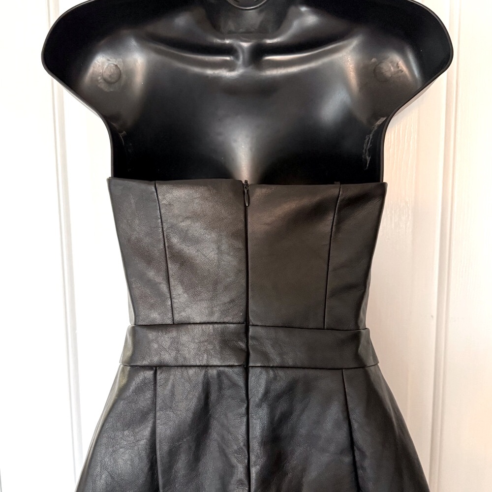 “PETAL + PUP” Mikaela Vegan Leather Strapless Romper - Picture 8 of 15